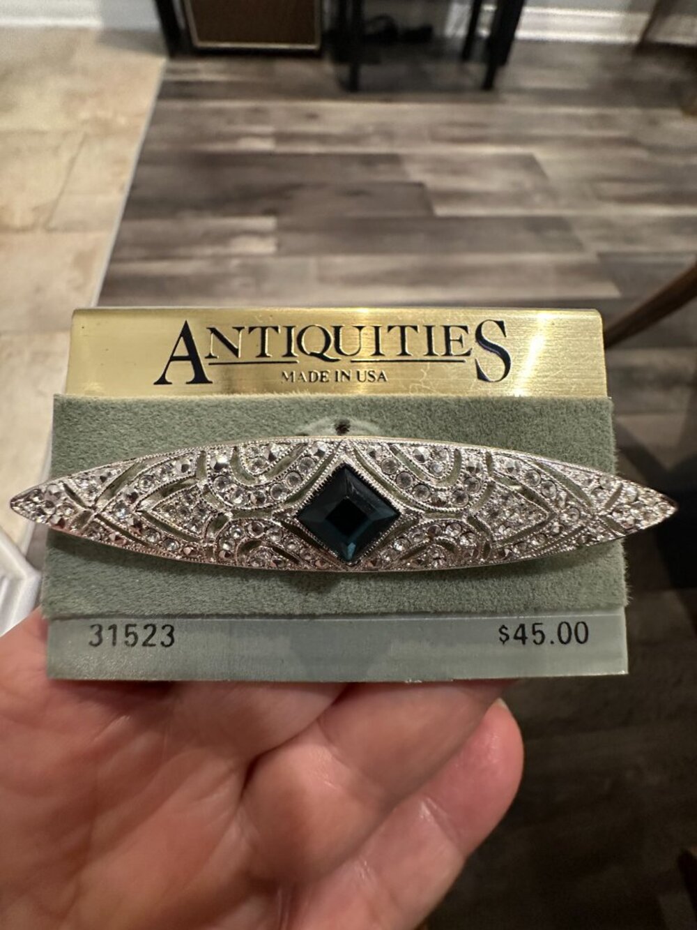 Antiquities Couture 1928 Art Deco Pave Brooch Pin Vintage